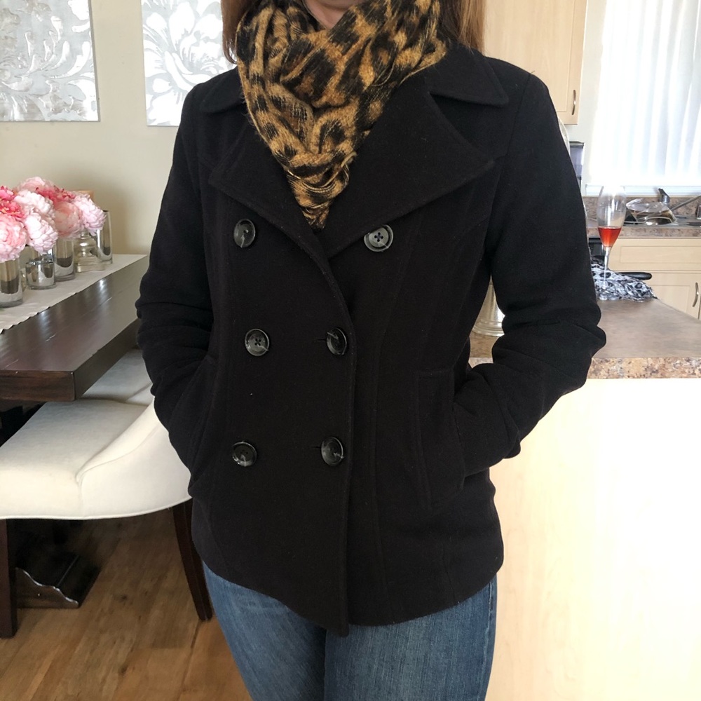 Black Jason Kole Wool Peacoat